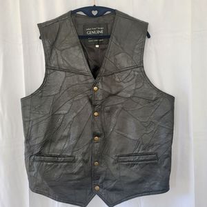 Navarre Leather Company Black Motorcycle Vest